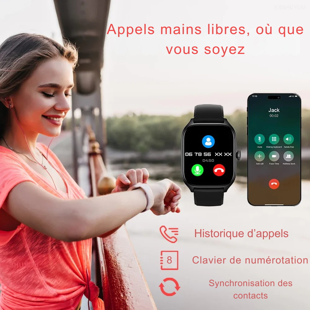 Montre Connectée KESHUYOU H9 Pro MAX